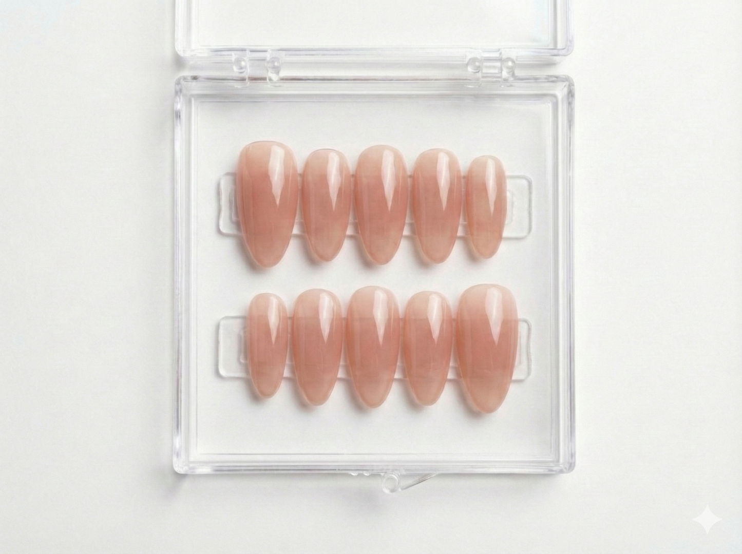 Nude Pink Jelly Press on Nails, Minimalist Almond Nails, Sheer Neutral Glue ons, Clean Girl Aesthetic, Natural Fake Nails, Classy Daily Nail - PN251283