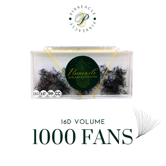 16D Volume 0.03- 1000 Fans Promade Volume Fans For Professional Eyelash Extension - Pinneacle Lash