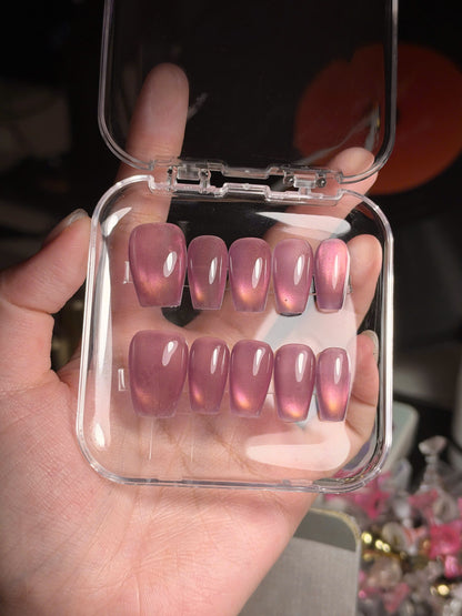 Custom Jelly Press on Nails, Transparent Sheer Color Gel Nails, Clear Custom Size Reusable Handmade Soft Gel, Choose Your Color Nails, Gift - BS260601