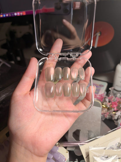 Custom Jelly Press on Nails, Transparent Sheer Color Gel Nails, Clear Custom Size Reusable Handmade Soft Gel, Choose Your Color Nails, Gift - BS260601