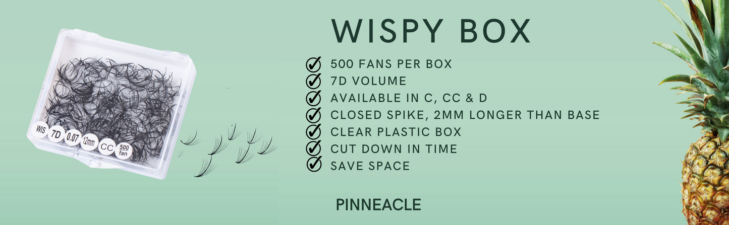 Wispy 500 Fans | 7D volume | C curl | 13mm (spike 15mm)