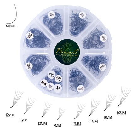 1200 Premade Volume Fans - 8 sizes in 1 box | Lengths: 11-18mm | 10D