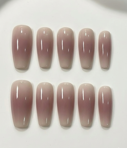 French Ombre Press On Nails - Baby Boomer Rose Gold & White Gradient - Valentines Nails - Classic Brial Wedding Nails - Custom Size Set - PN251111
