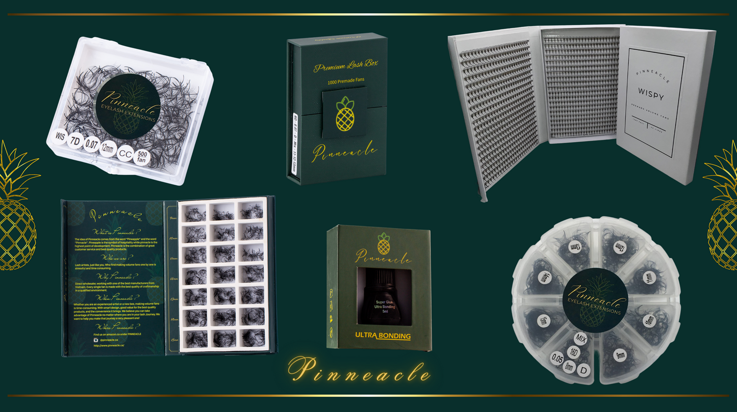 1200 Premade Volume Fans - 8 sizes in 1 box | Lengths: 11-18mm | 10D