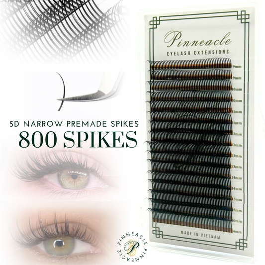 Premade Ultra-Narrow 5D Spike Fans - 800 Fans Per Box - Premium Handmade Volume Fans For Professional Eyelash Extensions