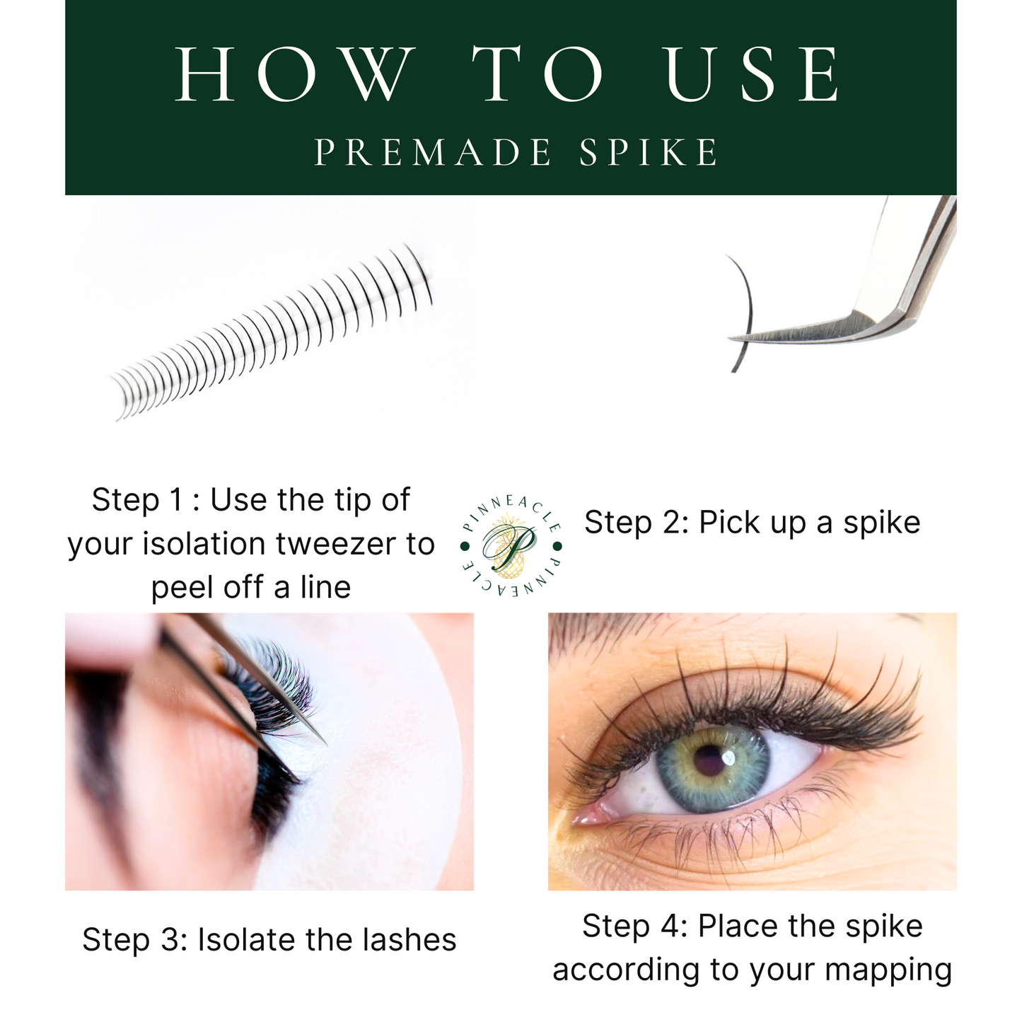 Premade Wet Spike - 5D Closed Tip Spike For Professional Eyelash Extensions (Mix Brown & Black)