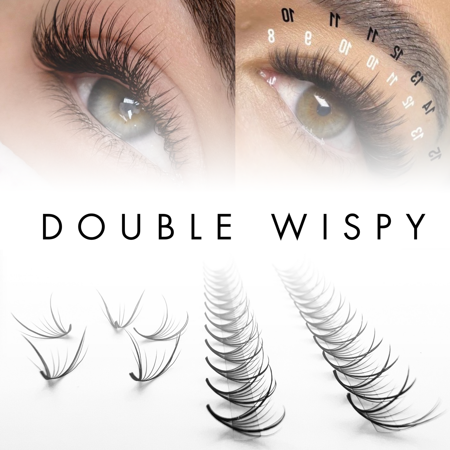 V Shape Wispy - 500 Fans - Promade Speedy Strip Fans - Phoenix Lashes, Double Wispy Lashes - 0.07