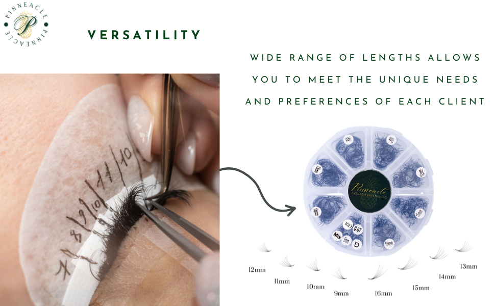 8D Volume | 1200 Fans | 8 sizes in 1 | 9-16mm | Premade Volume Fans