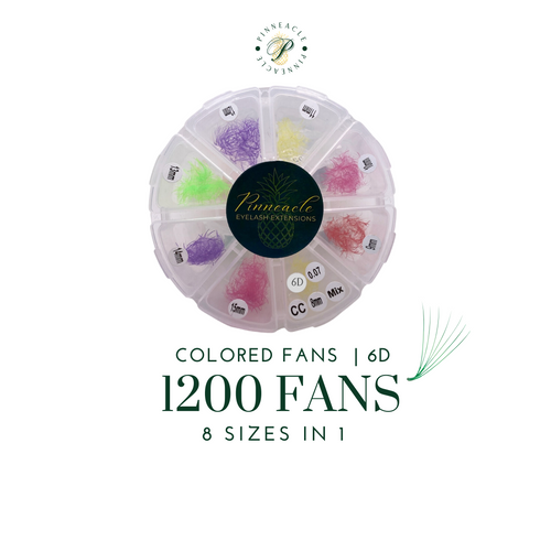 Colored Fans - 1200 Fans - 8 Sizes In 1 Box - 6D Volume