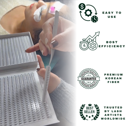 Pinneacle - 1200 Fans - 5D Wispy Premade Fans - Premade Spike + Volume Fans For Professional Eyelash Extensions (0.07-5D)