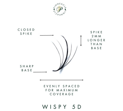 Wispy Volume Promade Fans For Eyelash Extensions - 480 Premade Fans - 32 Lines - Choose from C,CC,D, M & L curl