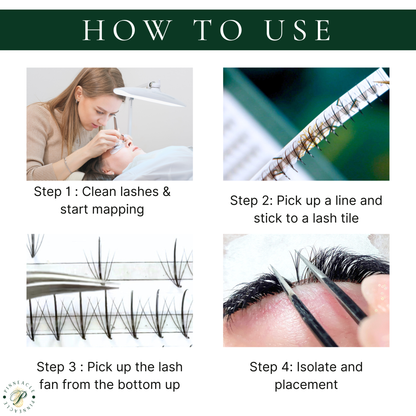 Wispy Volume Promade Fans For Eyelash Extensions - 480 Premade Fans - 32 Lines - Choose from C,CC,D, M & L curl