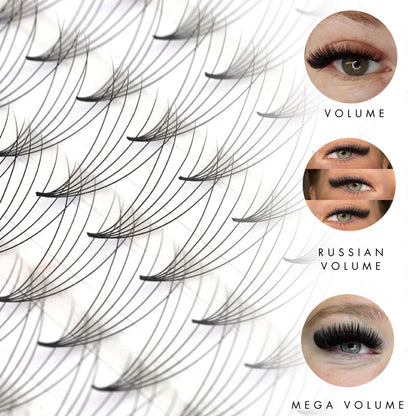 XXL Box 1200 Fans | 6D volume | 40 Lines| 8 sizes in 1 |  Premade Volume Fans